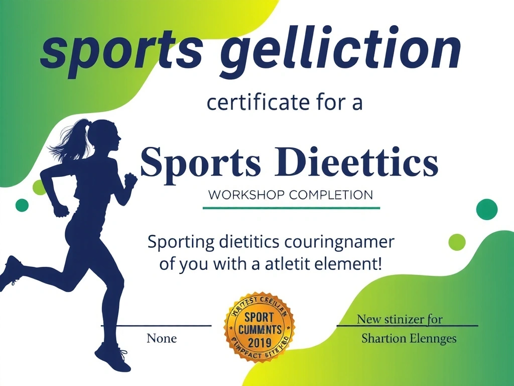 Certyfikat ukończenia warsztatów dietetyki sportowej